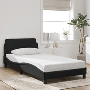 Estrutura de cama sem colchão 100x200 cm veludo preto