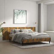 vidaXL Cabeceira cama 240x1,5x80 cm derivados madeira carvalho fumado