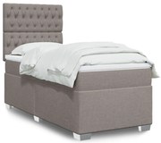 Cama com molas/colchão 90x190 cm tecido castanho-acinzentado