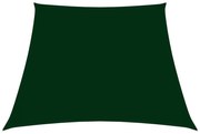 Para-sol estilo vela tecido oxford trapézio 3/5x4m verde-escuro