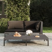 vidaXL Sofá de jardim com almofadões semicircular vime PE