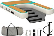 PawHut Rampa de Água Insuflável para Cães para Piscinas Barcos Lagos 151x102 cm com Superfície Antiderrapante Laranja | Aosom Portugal