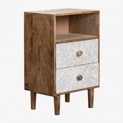 Mesa De Cabeceira Retangular 35x30 Cm Em Madeira De Manga Kaobany Madeira De Manga - Sklum