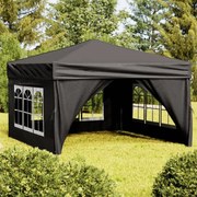 vidaXL Tenda para festas dobrável com paredes laterais 3x3 m preto