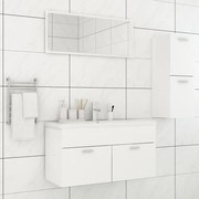 vidaXL Conjunto de móveis de casa de banho derivados de madeira branco