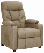 vidaXL Poltrona reclinável tecido cinzento-acastanhado