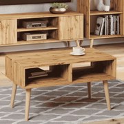 Mesa de centro Sandi em carvalho artesanal