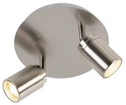 Foco moderno para casa de banho em aço 2 luzes IP44 - Ducha