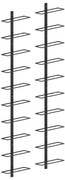 vidaXL Garrafeiras de parede para 20 garrafas 2 pcs metal preto