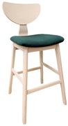 Conjunto de 2 Bancos de Bar DUBLIN – 47x47x105 cm – Madeira de Hevea N