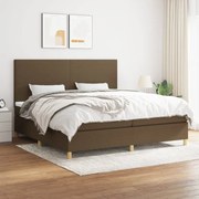 vidaXL Cama com molas/colchão 200x200 cm tecido castanho-escuro