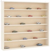 vidaXL Vitrine de colecionador de madeira com 6 prateleiras