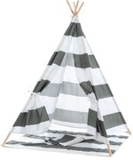 Tenda de brincar Esna às riscas 155 x 120 x 120 cm Cinzento