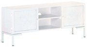 Móvel de TV 115x30x46 cm madeira de mangueira maciça branco