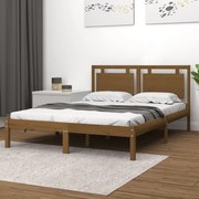 Estrutura de cama dupla pequena 120x190 cm madeira castanho mel