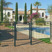 Portão de jardim em aço galvanizado, porta de jardim, portão de vedação 106 x 6 x 145 cm Cinzento