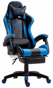 Cadeira Gaming Ignite em imitação de pele preto/azul