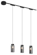 Sistema de iluminação de trilho moderno com 3 pendentes pretos monofásicos - Magnetic Vance