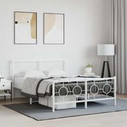 vidaXL Estrutura de cama com cabeceira e pés 140x200 cm metal branco