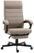 Vinsetto Cadeira de Secretária Reclinável Altura Ajustável Apoio Braços Pés Retrátil Conforto Máximo 68x67x106-114cm Castanho | Aosom Portugal