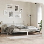 vidaXL Estrutura de cama com cabeceira 200x200 cm metal branco