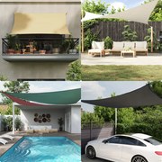 vidaXL Guarda-sol em tecido Oxford triangular 5x5x5 m creme
