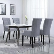 vidaXL Cadeiras jantar c/ apoio de braços 4 pcs tecido cinzento-claro