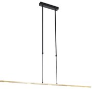 Candeeiro de suspensão preto com dourado incl. LED regulável - Bold