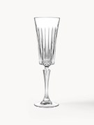 Copos de champanhe de cristal com relevo canelado Timeless, conjunto de 6