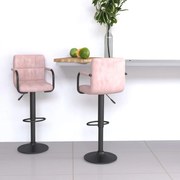 vidaXL Bancos de bar 2 pcs veludo rosa