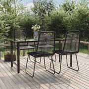 vidaXL 5 pcs Conjunto de jantar para jardim preto