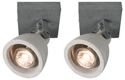 Conjunto de 2 focos industriais cinzento cimento 1-luz - Creto Industrial