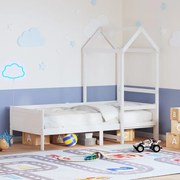 vidaXL Sofá-cama c/ telhado 90x190 cm madeira de pinho maciça branco