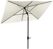 Outsunny Chapéu de Sol de Jardim 296x197x244,5 cm Proteção UV50+ Chapéu de Sol Inclinável com Teto de Ventilação e Manivela Creme