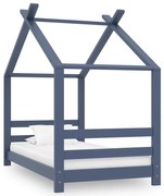 vidaXL Estrutura de cama para crianças 70x140 cm pinho maciço cinzento