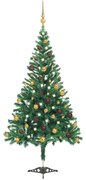 vidaXL Árvore de Natal artificial pré-iluminada c/ bolas 910 ramos