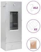 vidaXL Defumador BBQ c/ aparas madeira 44,5x29x110 cm aço galvanizado