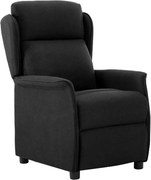 vidaXL Poltrona reclinável Preto 66.5 x 94 x 101.5 cm Poliéster