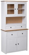 vidaXL Armário alto 93x40,5x180 cm pinho maciço Panama branco