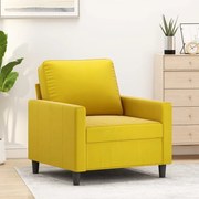 Poltrona 60 cm veludo amarelo