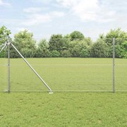 vidaXL Cerca de Fio Soldado com 7 Postes de Espeto 1,2x10 m Aço Galvanizado