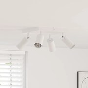 vidaXL Foco de teto com holofotes Branco 26 x 26 x 16 cm Metal