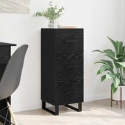 vidaXL Buffet com gaveta Carvalho Preto 34,5 x 34 x 90 cm