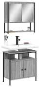 vidaXL 2 pcs conjunto móveis WC derivados de madeira sonoma cinza