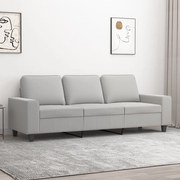 vidaXL Sofá de 3 lugares 180 cm tecido de microfibra cinzento-claro