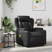 Poltrona de massagens reclinável couro artificial preto