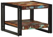 vidaXL Mesa de centro multicor 50x50x38 cm madeira maciça recuperada