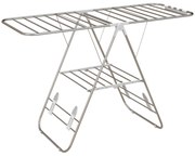 HOMCOM Estendal de Roupa Dobrável Estendal com Laterais Ajustáveis em 2 Níveis 148x60,5x98 cm Prata | Aosom Portugal