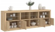 vidaXL Aparador com luzes LED 202x37x67 cm carvalho sonoma