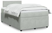 Cama boxspring com colchão 120x190 cm veludo cinzento-claro